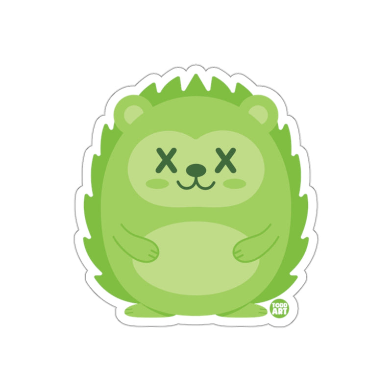 Load image into Gallery viewer, Cute Green Hedgehog with X Eyes Sticker
