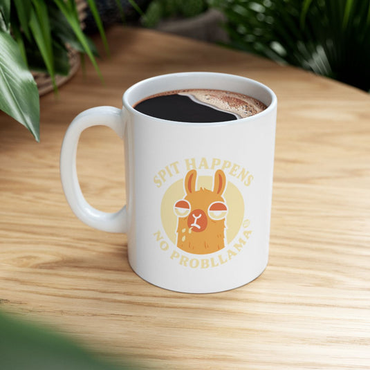 Spit Happens No Probllama Funny Coffee Mug Product