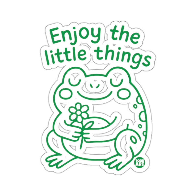 Load image into Gallery viewer, Enjoy the little things frog flower graphic 
