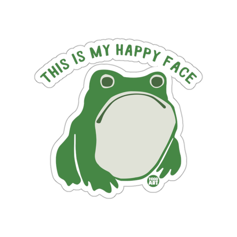 Load image into Gallery viewer, Cute Frog With This Is My Happy Face Sticker
