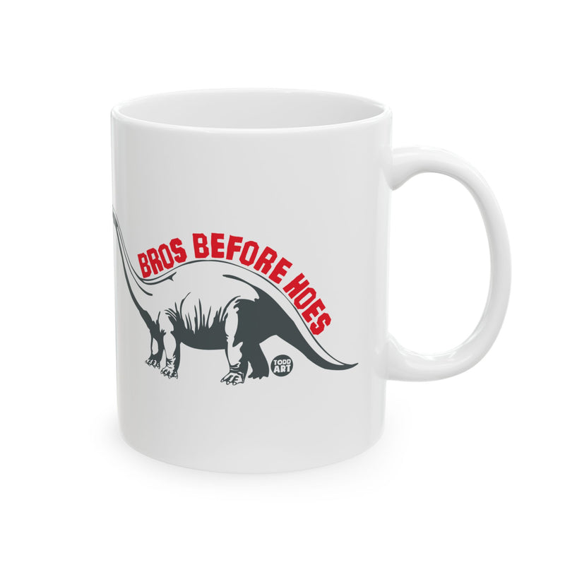 Load image into Gallery viewer, Bros Before Hoes Dinosaur Coffee Mug, Funny Bros Before Hoes Mug
