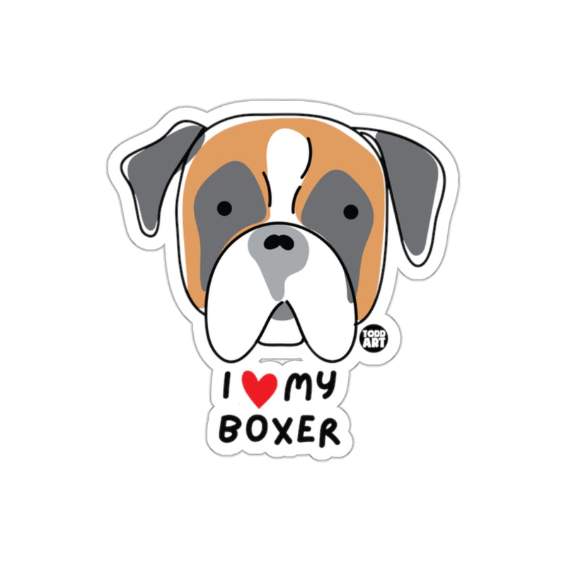 Load image into Gallery viewer, I Love My Boxer Dog Cute Sticker Design for Pet Lovers
