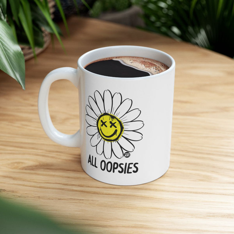 Load image into Gallery viewer, All Oopsies Smiley Face Daisy Mug Coffee Cup

