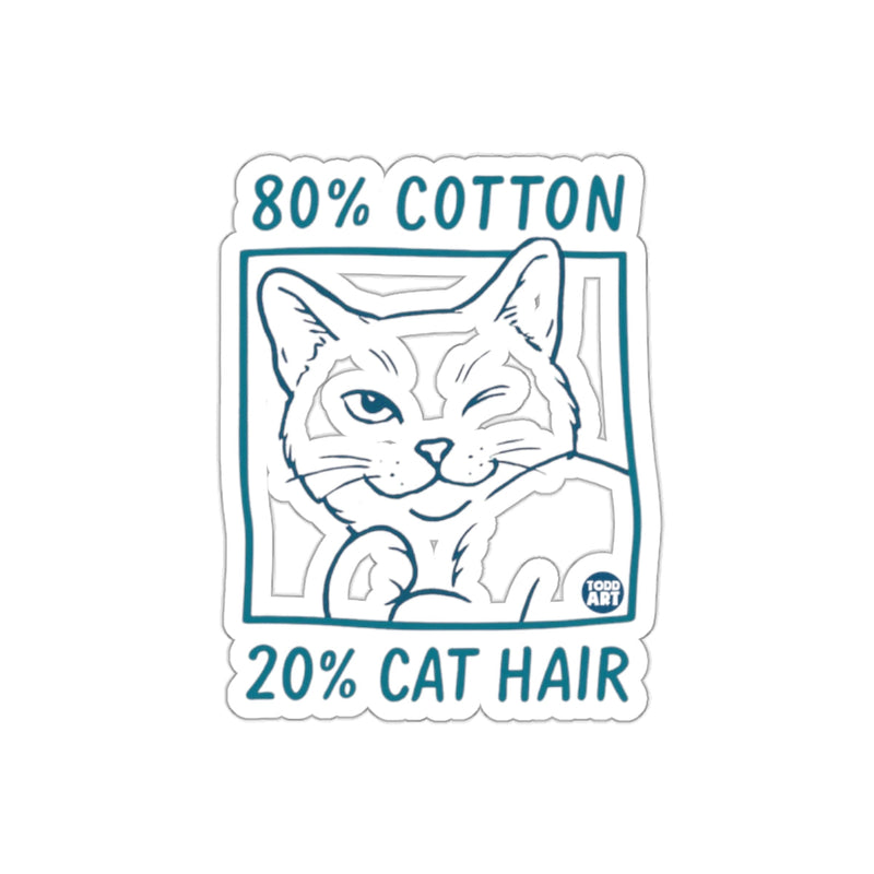 Load image into Gallery viewer, 80 Percent Cotton 20 Percent Cat Hair Funny Cat Sticker
