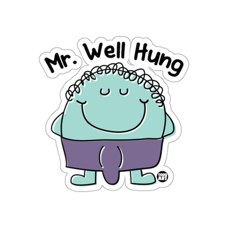 Load image into Gallery viewer, Mr. Well Hung Cartoon Character Sticker
