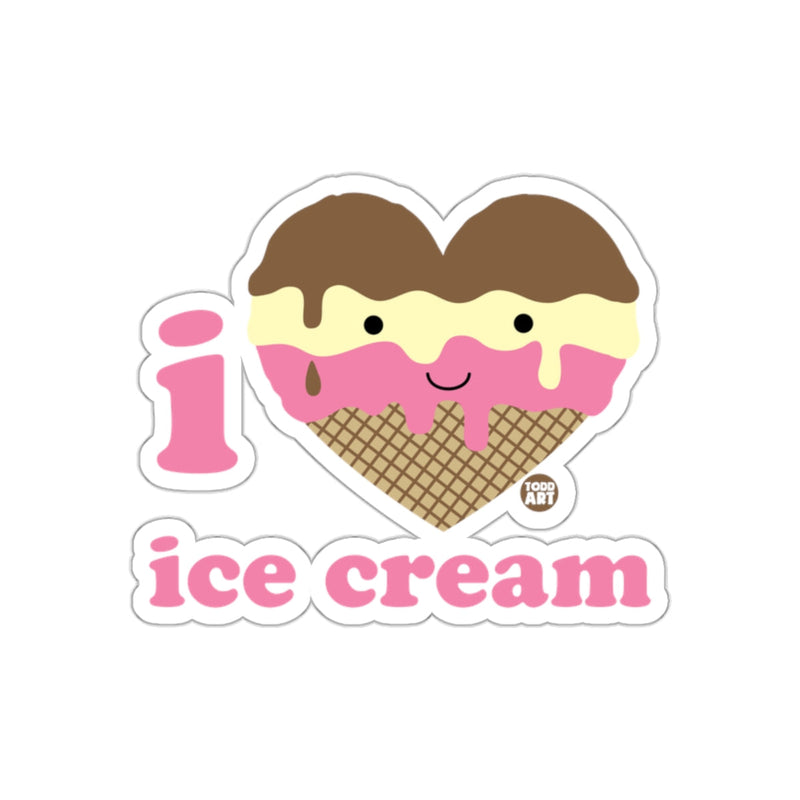 Load image into Gallery viewer, I Love Ice Cream Cute Heart Cone Sticker
