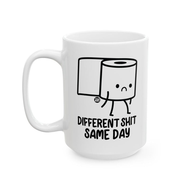 Load image into Gallery viewer, Different Shit Same Day Comical Coffee Mug for Fun Mornings
