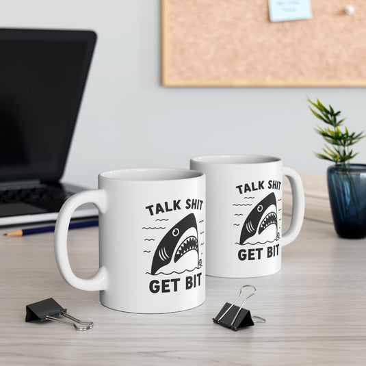 Talk Shit Get Bit Shark Mug Perfect for Office