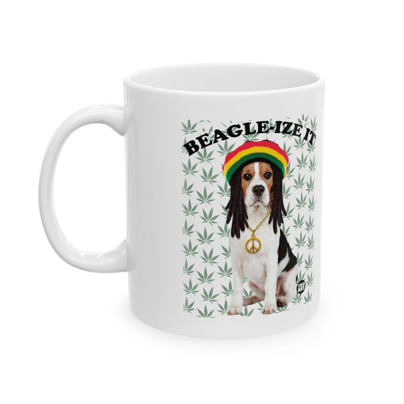 Load image into Gallery viewer, Beagleize It Mug, Funny Weed Mug, Funny Beagle Mug
