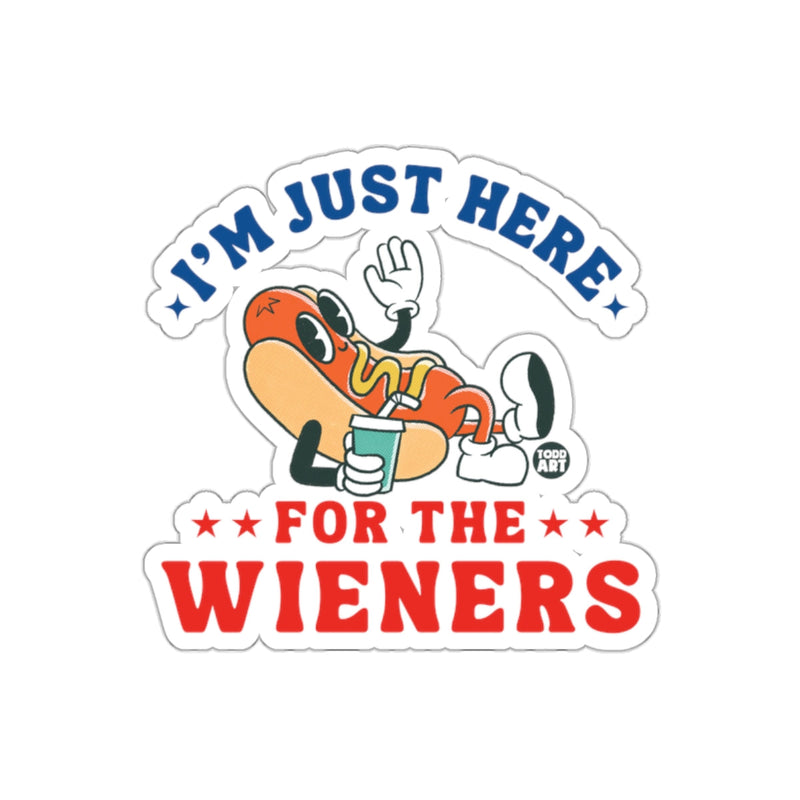 Load image into Gallery viewer, I'M JUST HERE FOR THE WIENERS Funny Sticker
