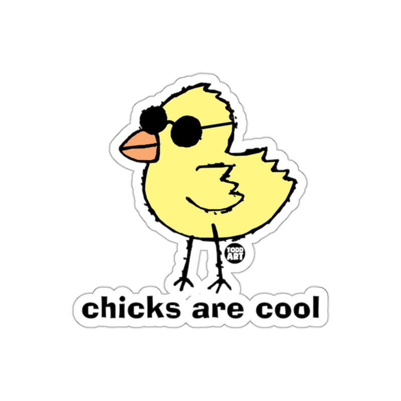 Load image into Gallery viewer, Fun Chicks Are Cool Cartoon Chicken Sticker

