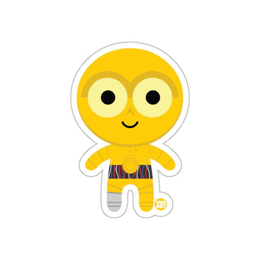 Cute Yellow Robot Character Sticker for Fans