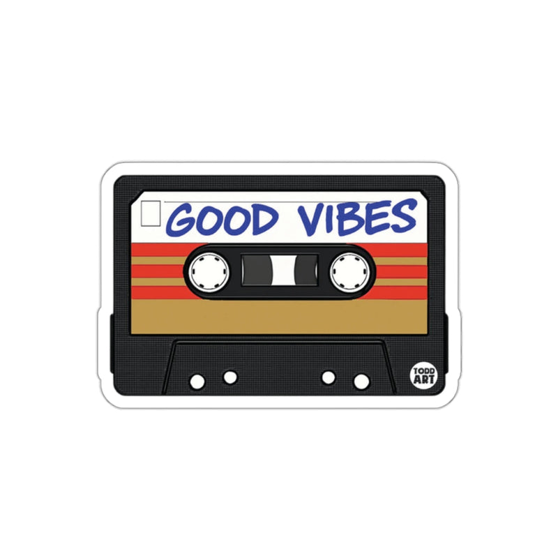 Load image into Gallery viewer, Retro Cassette Tape Good Vibes Sticker for Music Lovers

