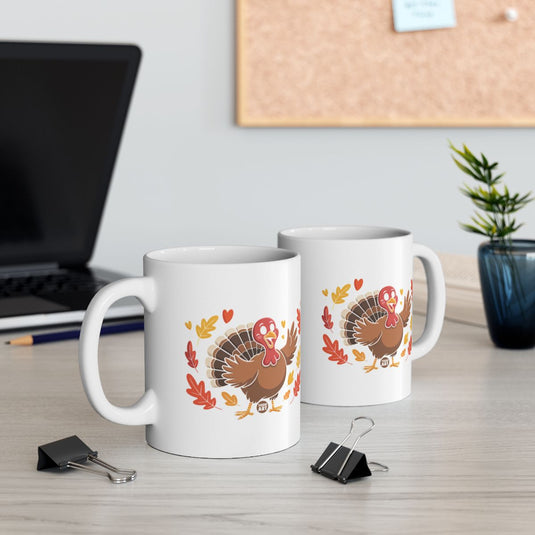 Thanksgiving Turkey Design Coffee Mug Set