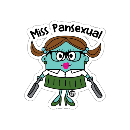 Miss Pansexual Cartoon Character Sticker