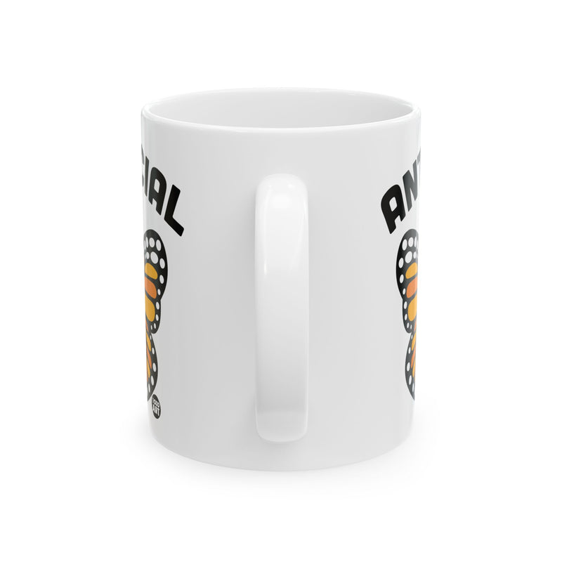 Load image into Gallery viewer, Antisocial Butterfly Mug, Antisocial Monarch Butterfly Mug, Funny Butterfly Mug
