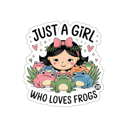 Just A Girl Who Loves Frogs Cute Artwork Sticker