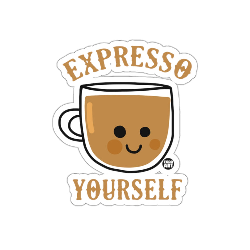 Load image into Gallery viewer, Cute Expresso Yourself Coffee Mug Sticker product
