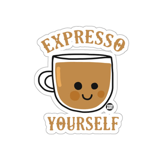 Cute Expresso Yourself Coffee Mug Sticker product