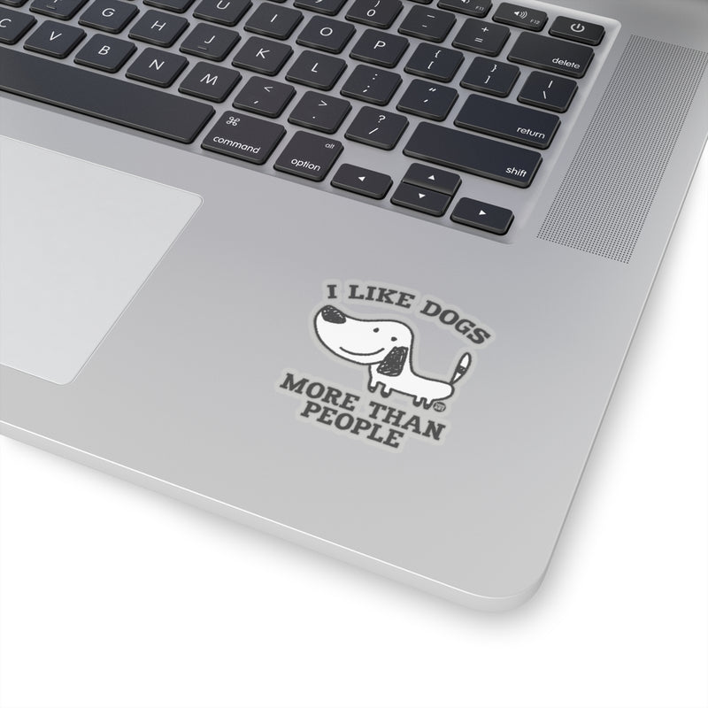 Load image into Gallery viewer, Like Dogs More Than People Vinyl Stickers, Cute Dog Stickers, Dog Laptop Stickers, Dog Water Bottle Sticker, Dog Rescue Support Stickers
