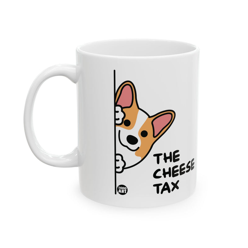 Load image into Gallery viewer, Cheese Tax Corgi Mug, Baker Mug Adult Humor
