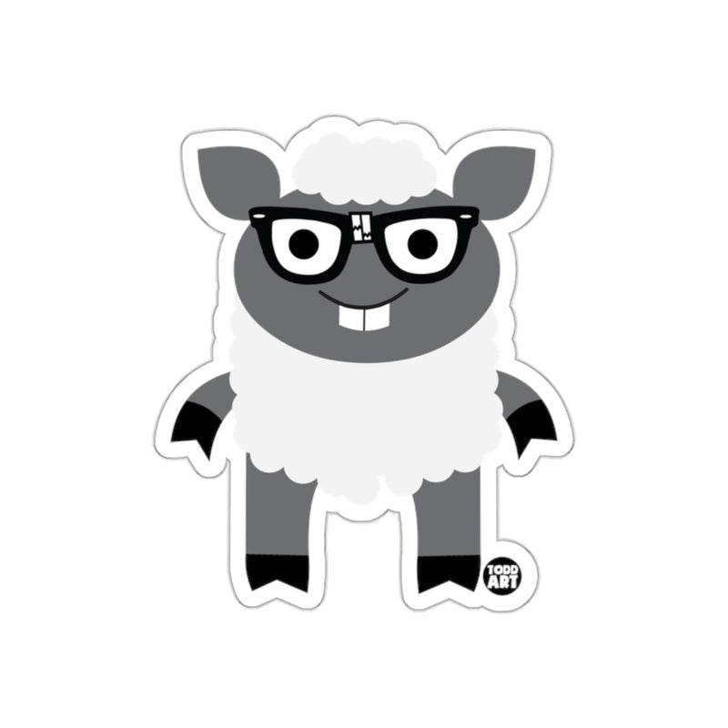 Load image into Gallery viewer, Cute Nerdy Sheep with Glasses Todd Art Sticker
