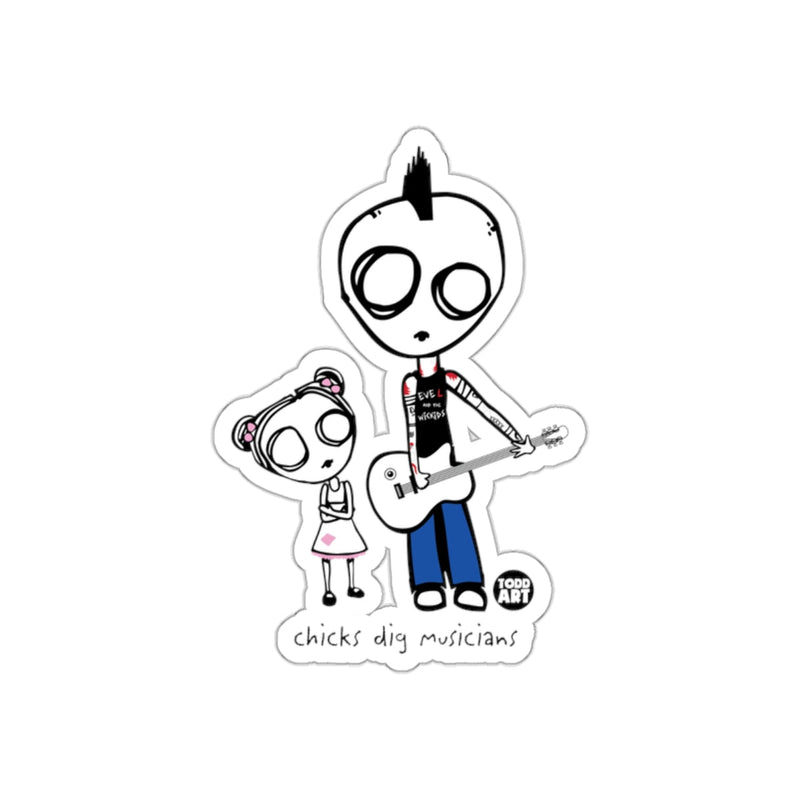 Load image into Gallery viewer, Chicks Dig Musicians Sticker for Music Lovers and Fans
