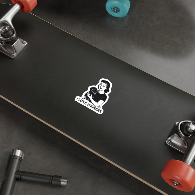 Load image into Gallery viewer, I Love Weiners Retro-Style Sticker Skateboard Accessory
