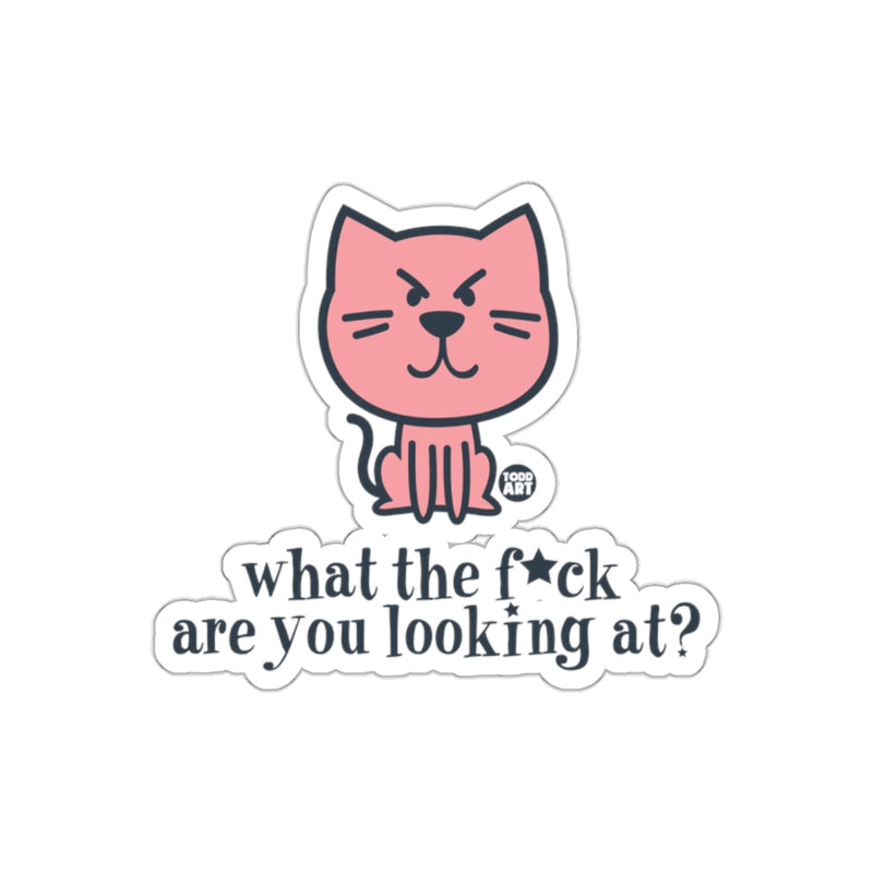 Load image into Gallery viewer, What the F*ck Are You Looking At Cat Sticker
