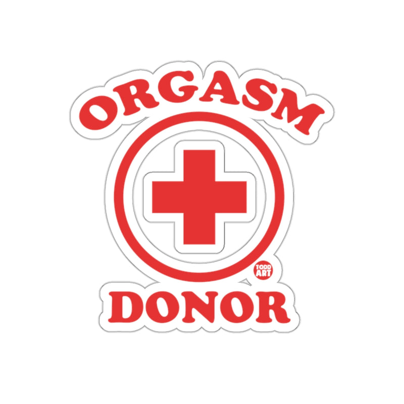 Load image into Gallery viewer, Orgasm Donor Red Cross Logo Sticker Design
