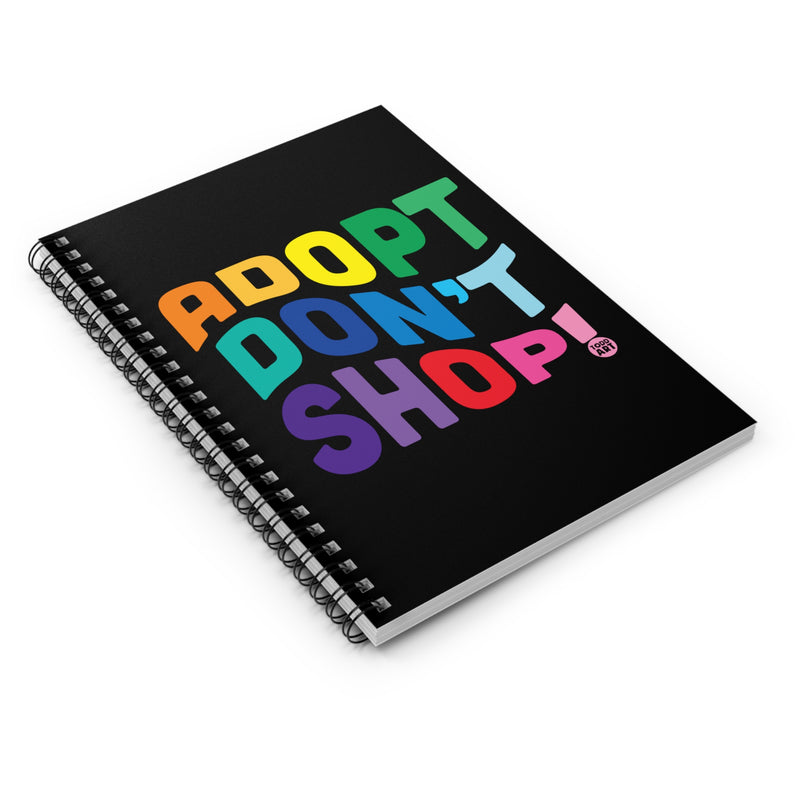 Load image into Gallery viewer, Adopt Don&#39;t Shop Rainbow Dog Spiral Notebook - Ruled Line, Cute Dog Notebooks
