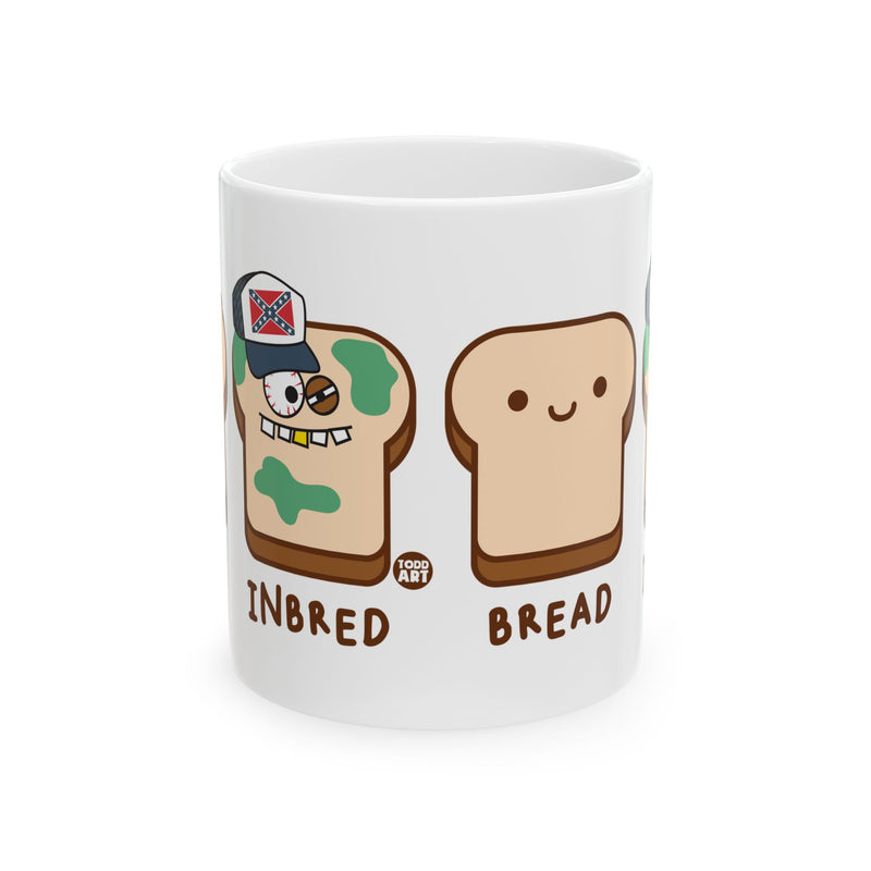 Load image into Gallery viewer, Bread In Bred Coffee Mug, Funny Bread Mug, In Bred Pun Mug
