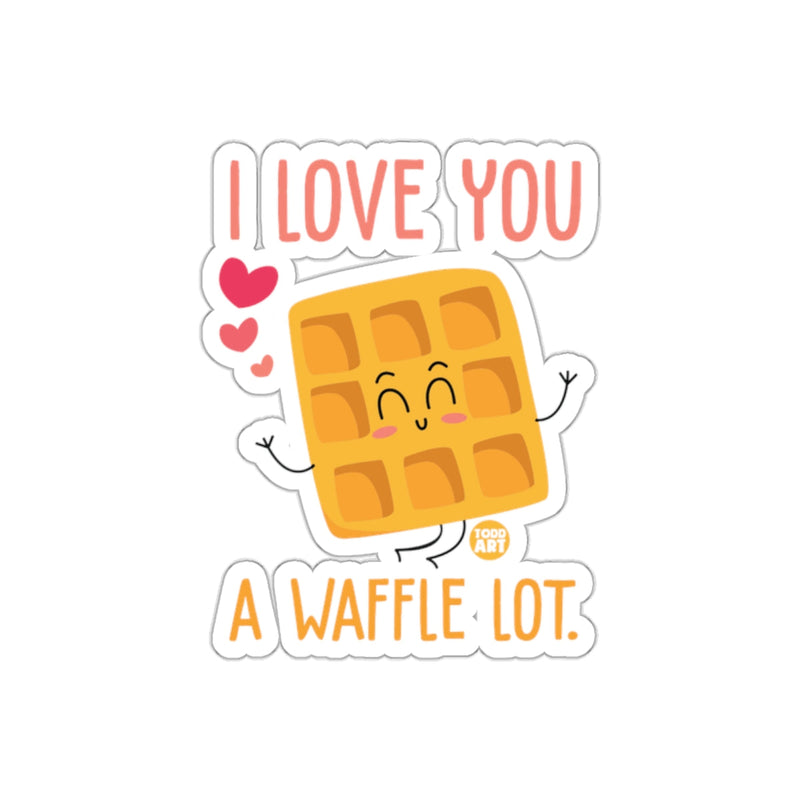 Load image into Gallery viewer, Cute Emoticon Waffle I Love You A Waffle Lot Sticker
