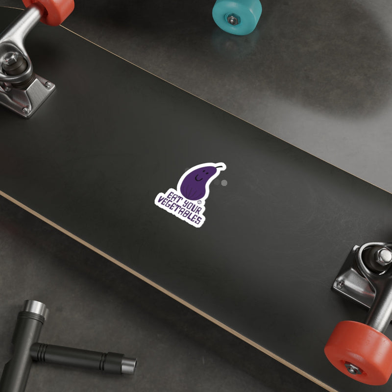 Load image into Gallery viewer, Eat Your Vegetables Eggplant Sticker for Skateboard
