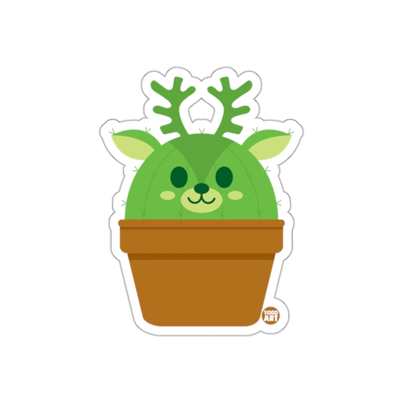 Load image into Gallery viewer, Cute Deer Cactus in a Pot Illustration Sticker

