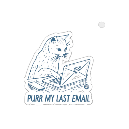 Cute Cat Purr My Last Email Office D√©cor Sticker