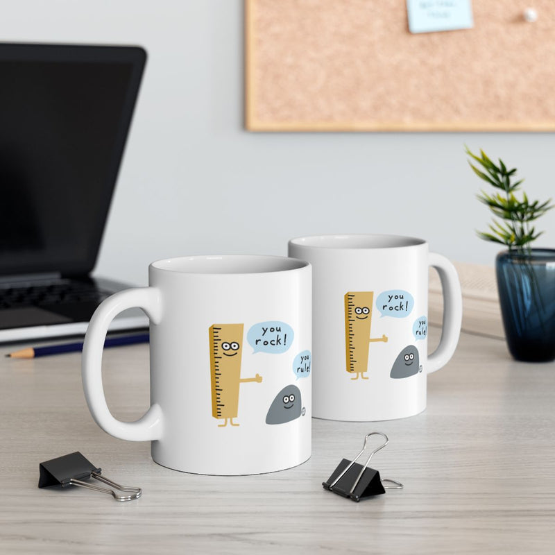 Load image into Gallery viewer, Funny You Rock and You Rule Office Mug Product
