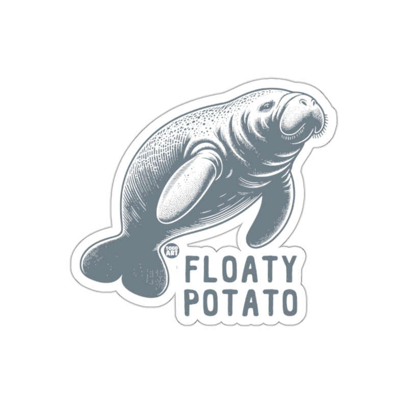 Load image into Gallery viewer, Floaty Potato Funny Manatee Sticker
