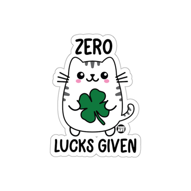 Load image into Gallery viewer, Zero Lucks Given Cute Cat with Clover Sticker
