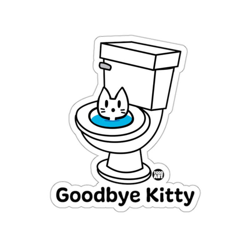 Load image into Gallery viewer, Goodbye Kitty Humorous Toilet Artwork Sticker
