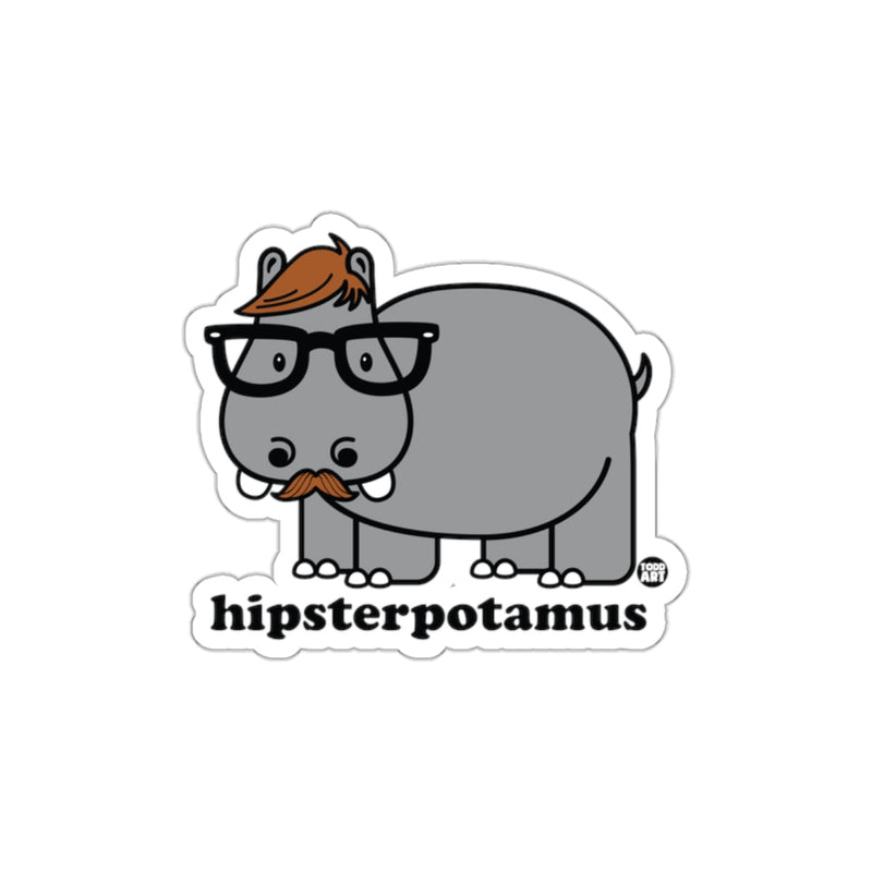 Load image into Gallery viewer, Funny Hipsterpotamus with Glasses and Mustache Sticker
