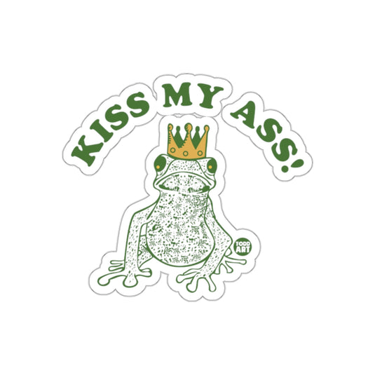 Kiss My Ass Frog With Crown Graphic Sticker