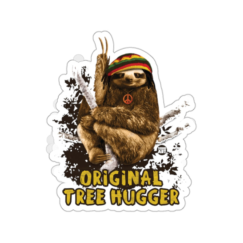 Load image into Gallery viewer, Rasta Sloth Original Tree Hugger with Peace Sign sticker
