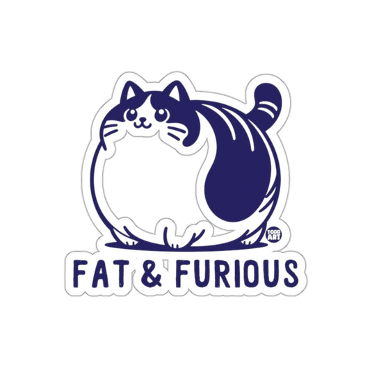 Fat & Furious Chubby Cat Sticker Fun Design