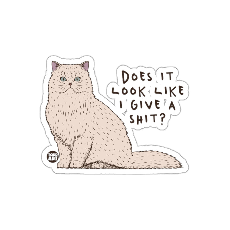 Load image into Gallery viewer, Does It Look Like I Give A Shit Cat Sticker
