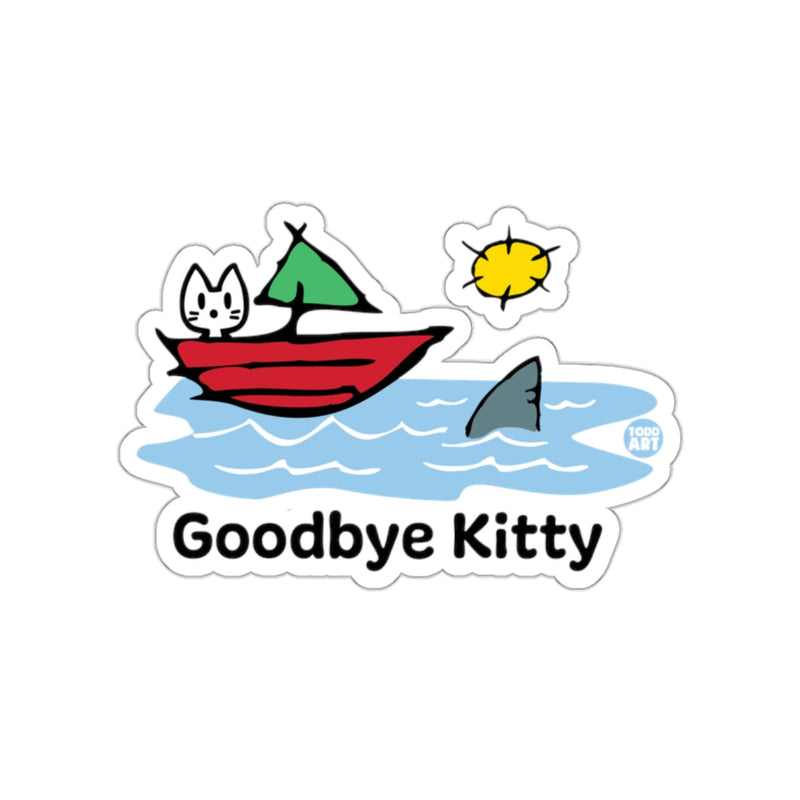 Load image into Gallery viewer, Goodbye Kitty Shark Attack Scene Sticker
