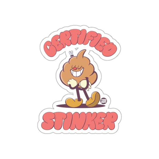 Certified Stinker Cartoon Character Fun Cute sticker
