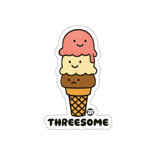 Cute Triple Scoop Ice Cream Smiling Sticker