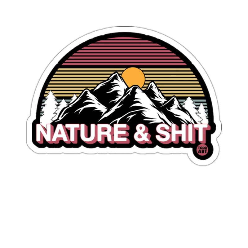 Load image into Gallery viewer, NATURE &amp; SHIT Retro Sunset Mountain Design 
