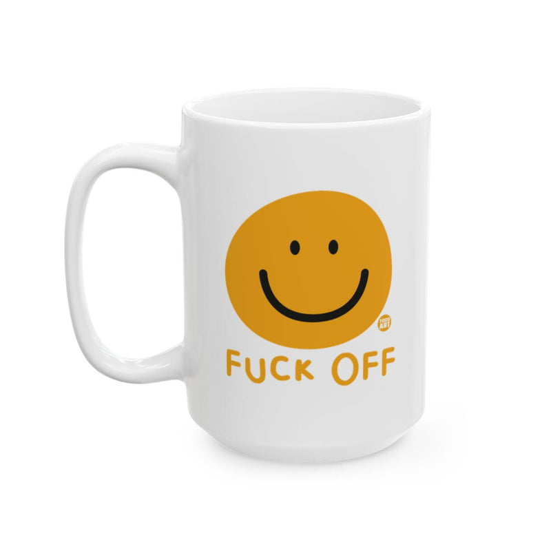Load image into Gallery viewer, Fun Smile Face Fuck Off Coffee Mug Gift Idea
